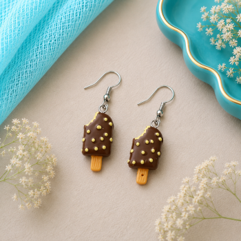 Schokoladeneis Ohrringe | Eis am Stiel Schmuck | Amylis